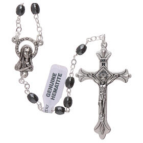 Rosary real hematite with oval beads 3x2 mm