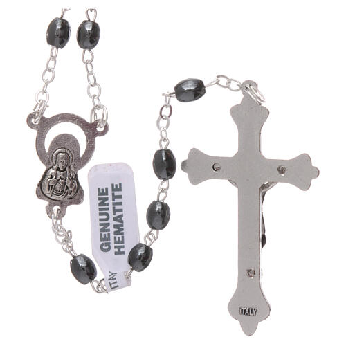 Rosary real hematite with oval beads 3x2 mm 2