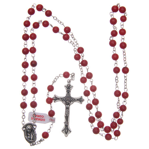 Rosary with grains in genuine coral 3 mm 4
