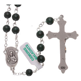 Rosary with grains in genuine malachite 6 mm