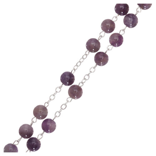 Rosenkranz mit violetten Perlen aus Amethyst, 6 mm 3