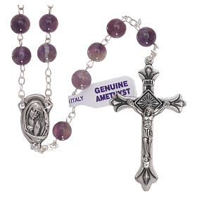 Rosary with grains in genuine amethyst 6 mm