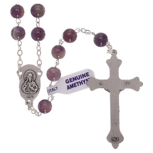 Rosary with grains in genuine amethyst 6 mm 2