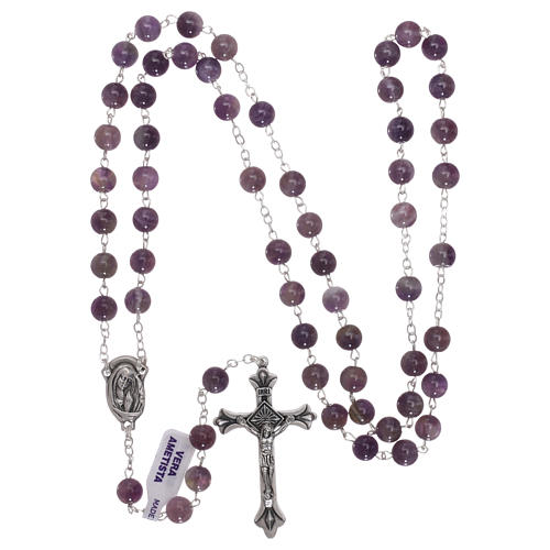 Rosary with grains in genuine amethyst 6 mm 4