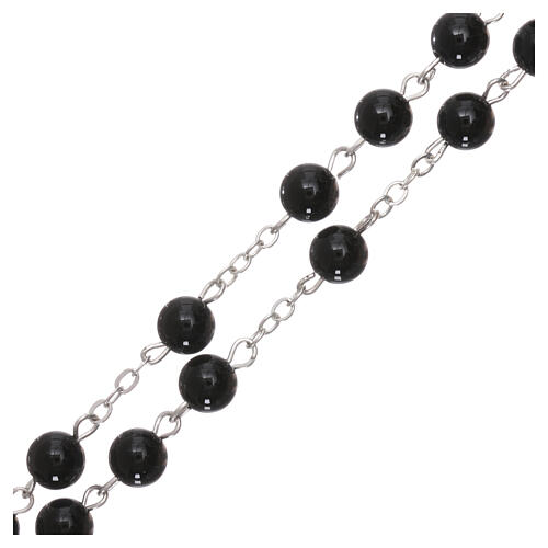 Rosenkranz mit schwarzen Perlen aus Onyx, 6 mm 3
