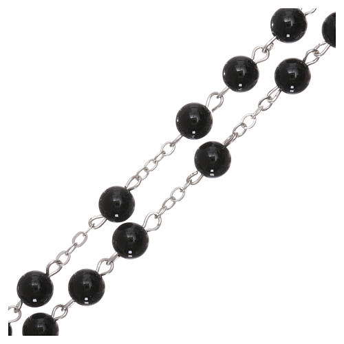 Rosary with grains in genuine black onyx 6 mm 3