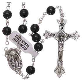 Rosary with real onyx beads 6 mm