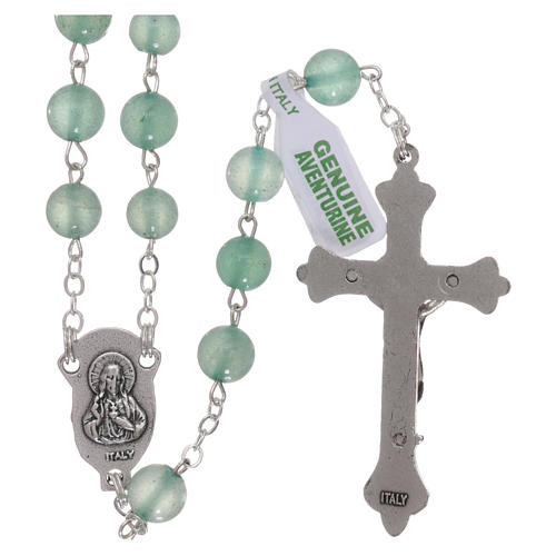 Rosary with grains in genuine aventurine 6 mm 2