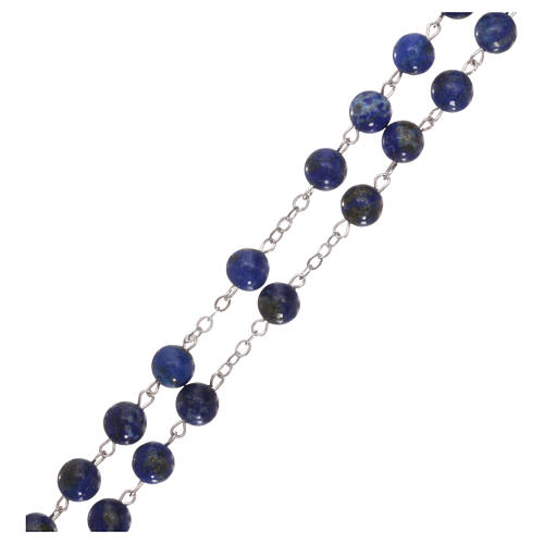 Rosenkranz mit blauen Perlen aus Lapislazuli, 6 mm 3