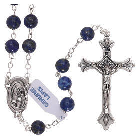 Rosary with grains in genuine lapis 6 mm