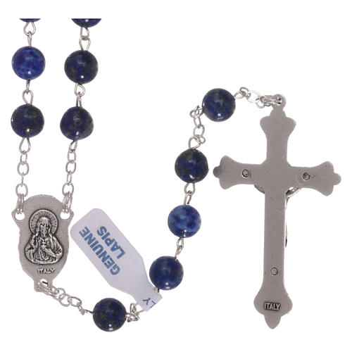 Rosary with grains in genuine lapis 6 mm 2