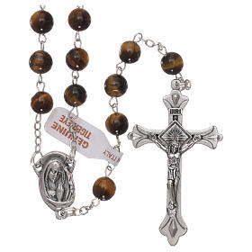 Rosary with grains in genuine tiger eye 6 mm