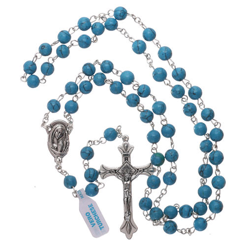 Rosary with grains in genuine turquoise 6 mm 4