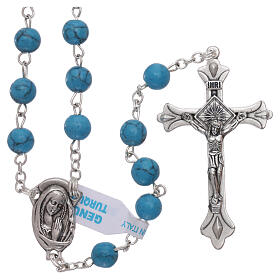 Rosary with turquoise paste beads of 6 mm