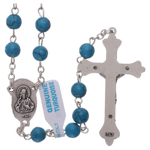 Rosary with turquoise paste beads of 6 mm 2
