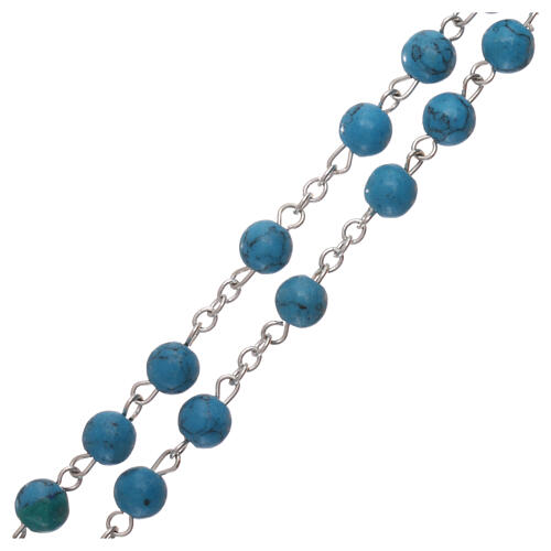 Rosary with turquoise paste beads of 6 mm 3