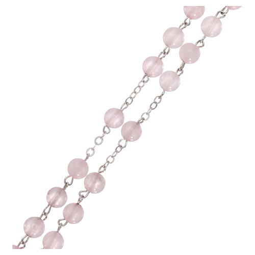 Rosary with pink quartz beads 6 mm 3