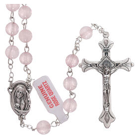 Rosary with real rose quartz beads of 6 mm