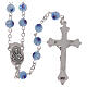 Glass rosary with Murano imitation beads water color with decorative pattern 6 mm s2