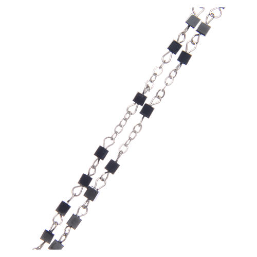 Hematite rosary with square beads 3 mm 3