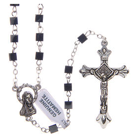 Hematite rosary with square beads 4 mm