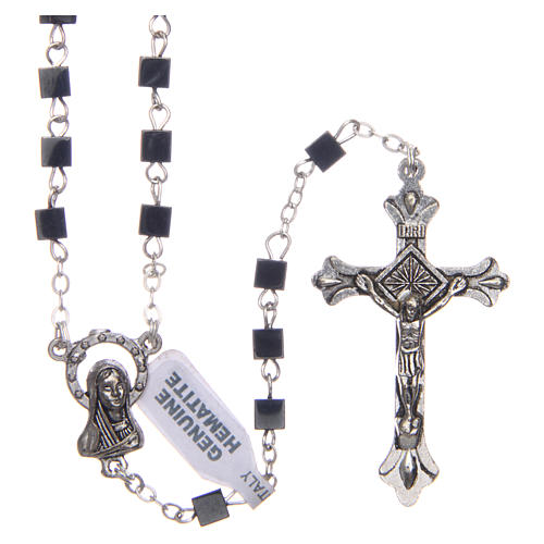Hematite rosary with square beads 4 mm 1