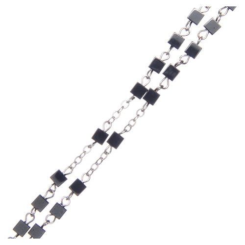 Hematite rosary with square beads 4 mm 3