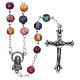 Rosary with round multicoloured fimo beads 6 mm s1