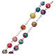 Rosary with round multicoloured fimo beads 6 mm s3