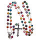Rosary with round multicoloured fimo beads 6 mm s4