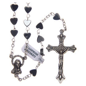 Rosari pietra dura: Rosario ematite cuore 6 mm