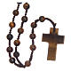Rosary with round beads and stone cross 6 mm s1