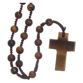 Rosary round beads and cross of stone 6 mm