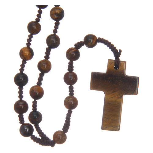 Rosary round beads and cross of stone 6 mm 1