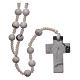 Rosary with 6mm round beads and stone cross s1