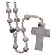 Rosary with 6mm round beads and stone cross s2