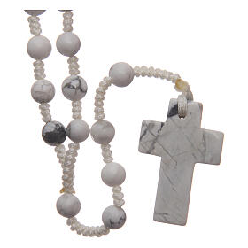 Rosary round beads 6 mm and stone cross