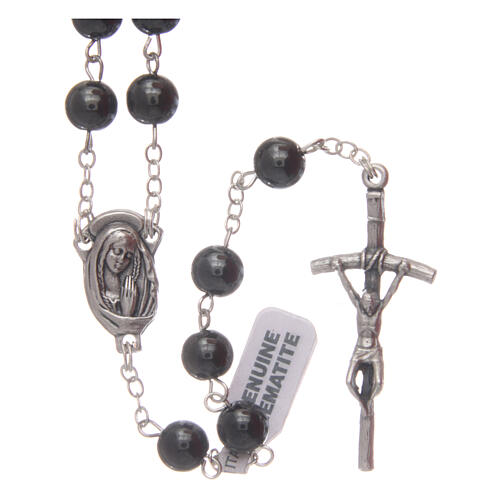 Rosary round beads of hematite 6 mm 1