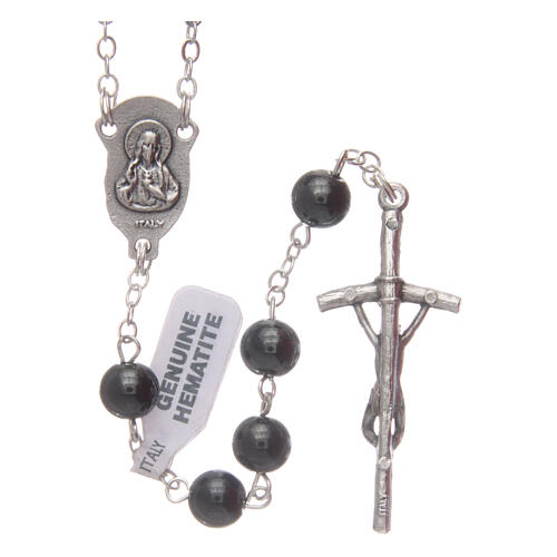 Rosary round beads of hematite 6 mm 2