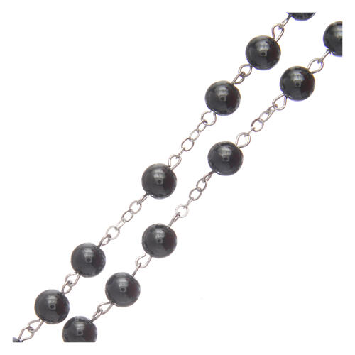 Rosary round beads of hematite 6 mm 3