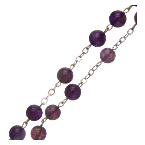 Rosenkranz mit violetten Perlen aus Amethyst, 7 mm 3