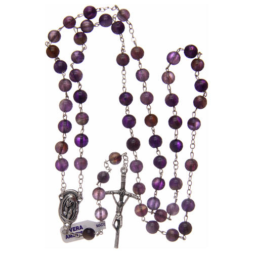 Rosary in real amethyst beads 7 mm 4