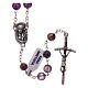 Rosary in real amethyst beads 7 mm s1