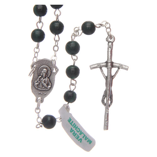 Malachite rosary beads 6 mm 2