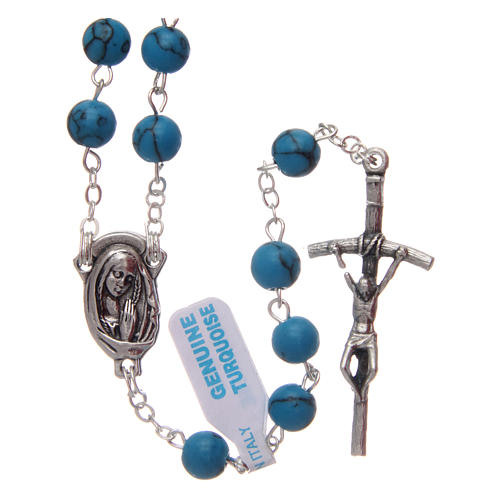 Turquoise rosary beads 6 mm 1
