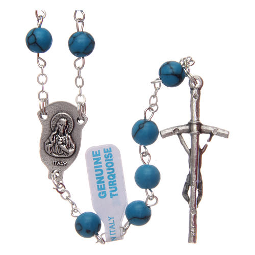 Turquoise rosary beads 6 mm 2