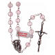 Rosary with real pink quartz beads 6 mm s1