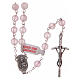 Rosary with real pink quartz beads 6 mm s2