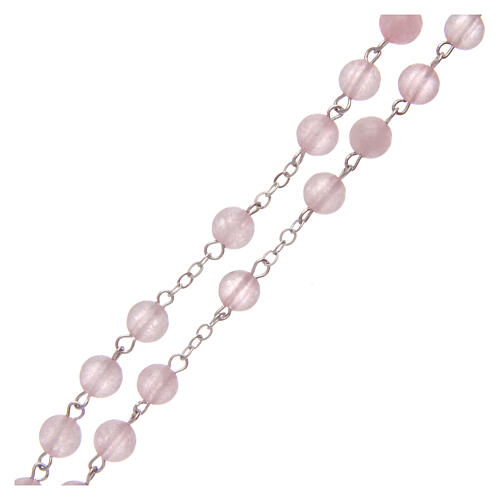 Rosary with real rose quartz beads 6 mm 3