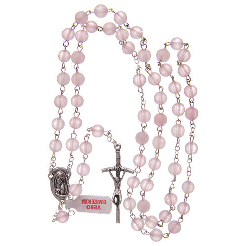Rosary with real rose quartz beads 6 mm 4